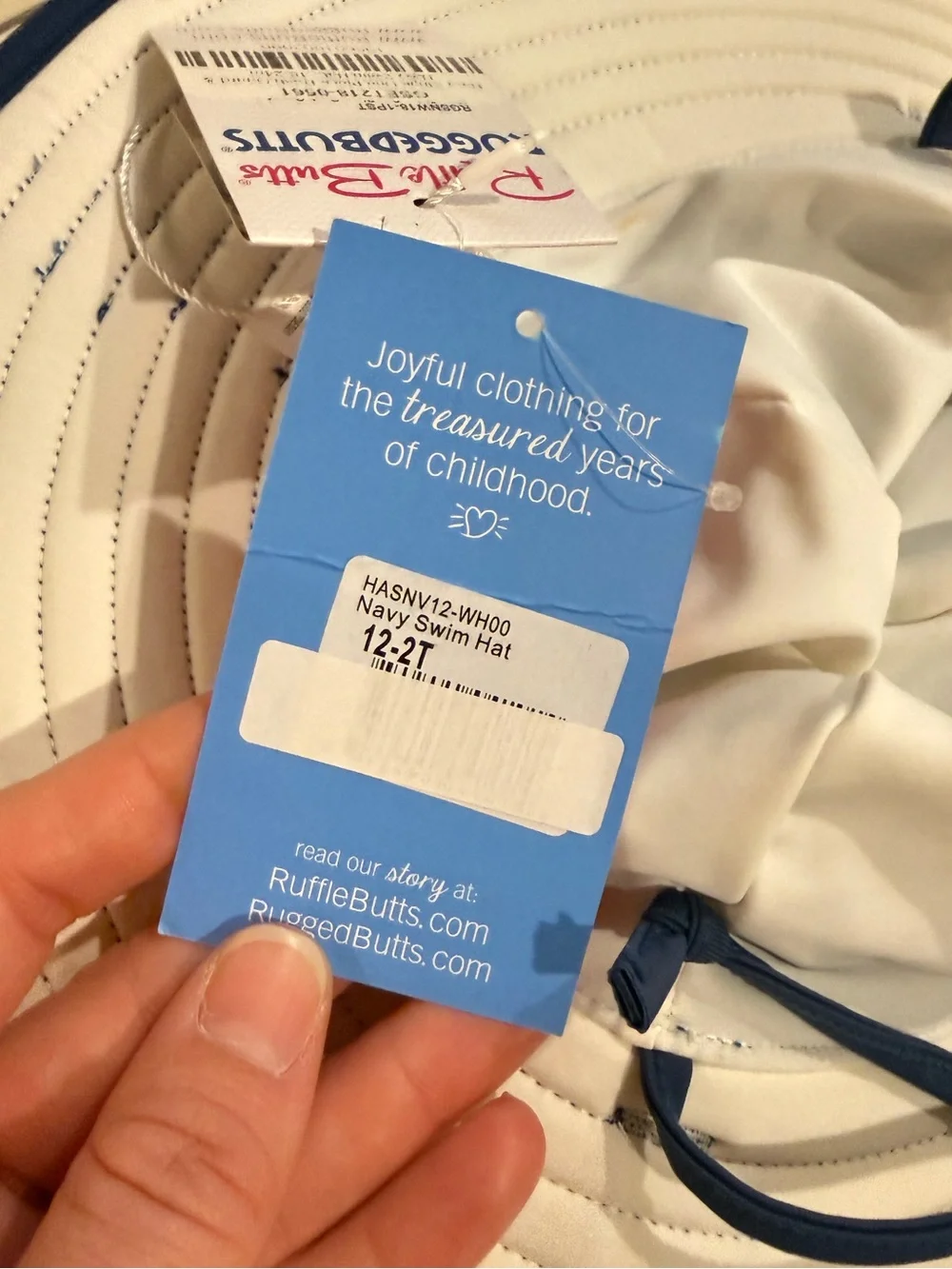NWT Ruffle Butts Navy Swim Hat